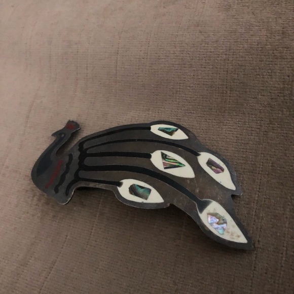 Vintage Peacock Abalone Barrette- 725 $30 or $25 w/offer - Picture 1 of 2